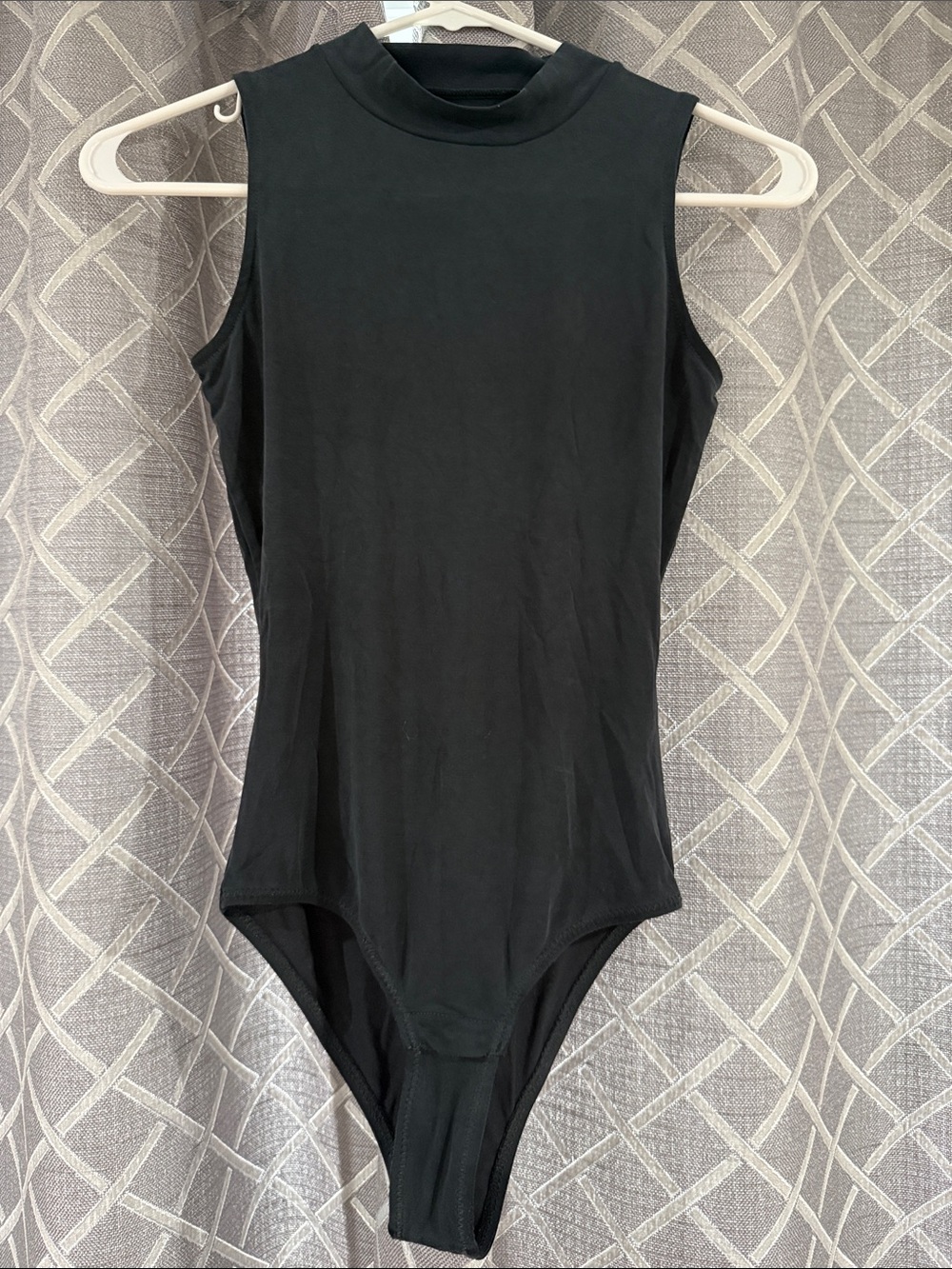 Madewell Off-Black Sleeveless Mock Neck One-Piece Bodysuit